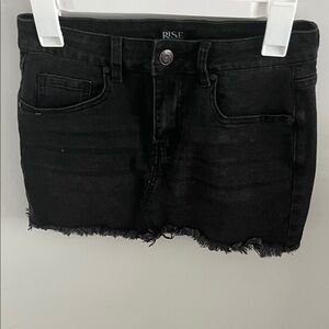 Black Denim Mini Skirt